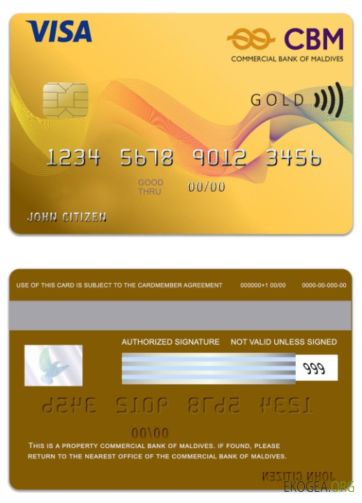 Carte Visa Gold de la Banque Commerciale des Maldives des Maldives